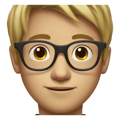 realistic portrait of boy with glasses sticker