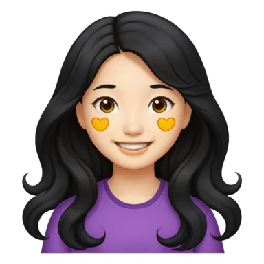 Asian girl with long wavy hair emoji sticker