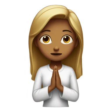 girl praying with serious face sticker
