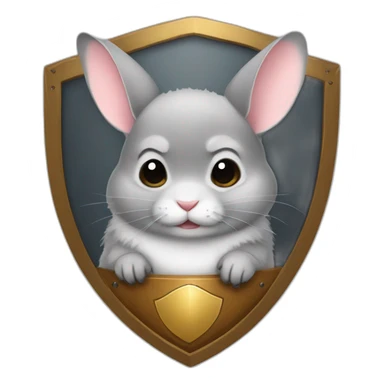 chinchilla with a shield sticker