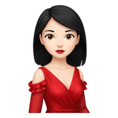 빨간옷을 입은 모르겠는 어깨가 들린 검정머리의 여자 🤷🏻‍♀️ sticker