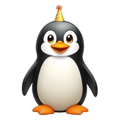 Cute penguin wishing happy Birthday  sticker