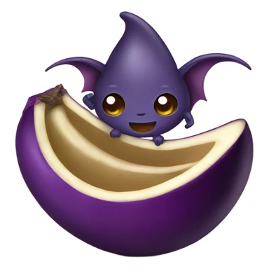 A bat on an eggplant  sticker
