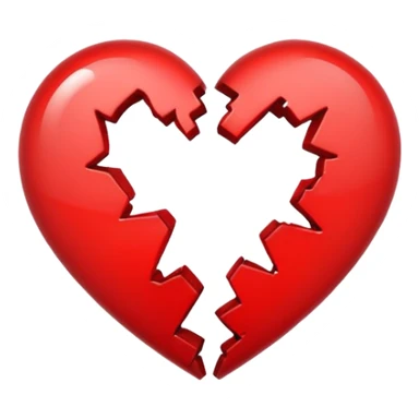 outlined broken heart icon sticker