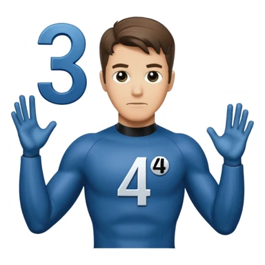 reed richards from fantastic four with the number 4 on chest sticker