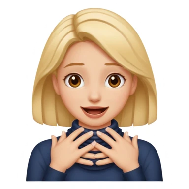 girl joking putting her hands around her neck sticker