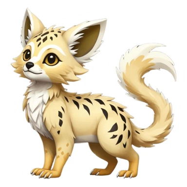 Epic Feral Rare Fantasy shiny cool fluffy Vernid-Trico-species-hybrid-animal by LiLaiRa, random markings, full body sticker