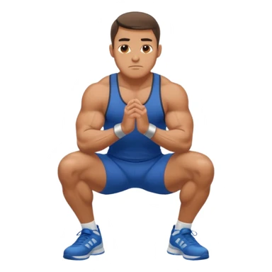 Guy squating without a dumbell sticker