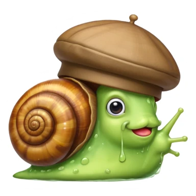 French snail with a beret and a mustache sticker