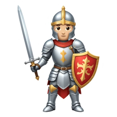 Armored knight with shining sword sticker