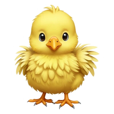 Baby chocobo from Final Fantasy, cute tiny yellow bird chick with fluffy feathers sticker