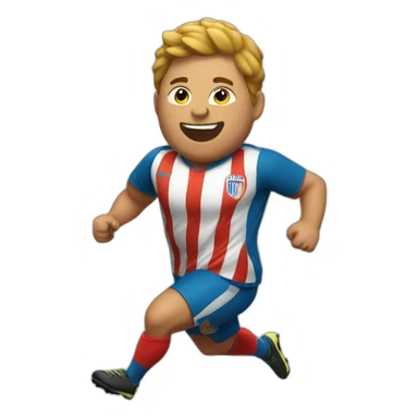 fat soccer player running sticker