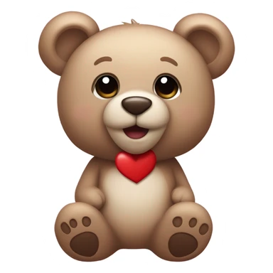 Teddy bear heart eyes sticker