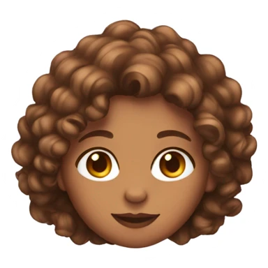 girl emoji tan skin with curly brown hair sticker