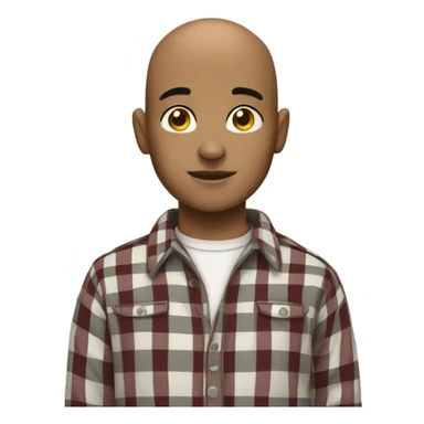 bald boy in plaid shirt sticker