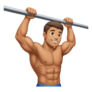 guy going pull up with his chin above the bar sticker