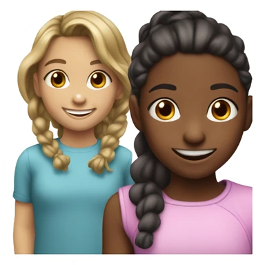 9 year old girl with slightly dark skin, wavy hair in a pony tail, and toothy smile sticker