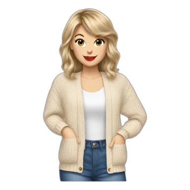 Taylor swift wearing a cardigan sticker