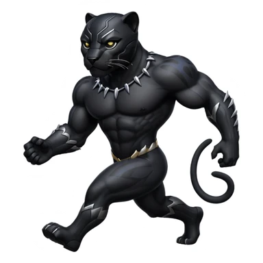 Real black panther walking impassive sticker