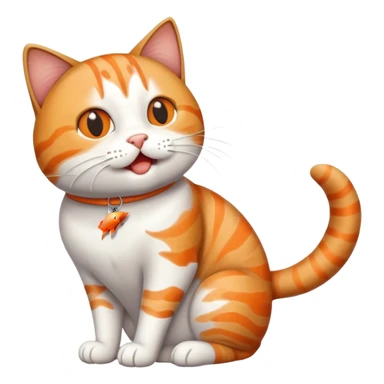 cat full body sitting with fish in mouth playful sticker