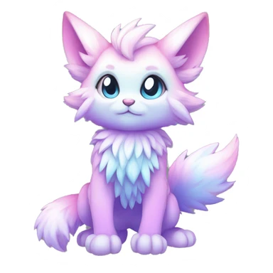Anthro-Pastel-Gradient-Fantasy-Fur-Sona-Chibi-Shiny-Fakémon full body sticker