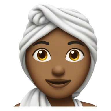 a girl wearing a towel around her head sticker