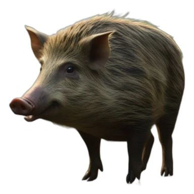 Photo-real-wild boar hitted by car sticker