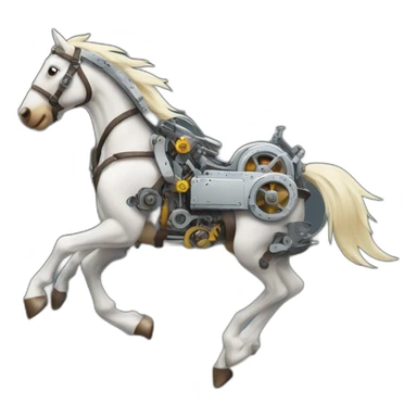 Mechanical running horse sticker