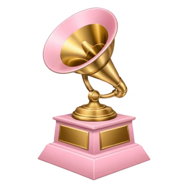 light pink Grammy trophy sticker