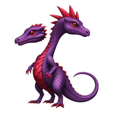 Black and purple and red Sceptile-Salazzle-Pokémon-Fakémon-creature sticker