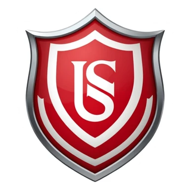 The red and white colored turkish club Balıkesirspor logo with a shield pattern kicking the ball sticker
