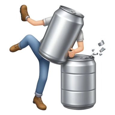 kicking a can sticker