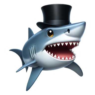 shark with top hat sticker