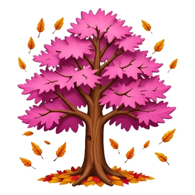 pink autumn tree sticker