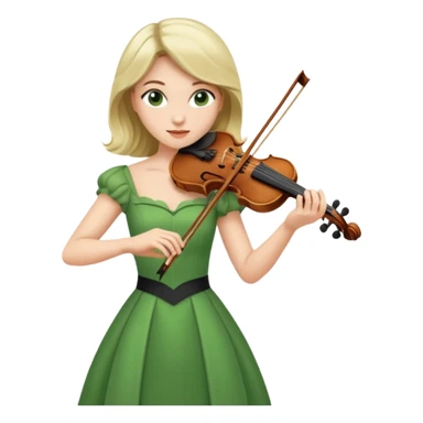 GREEN   FEMALE VIOLINIST sticker