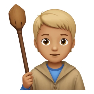 boy teaching with stick sticker