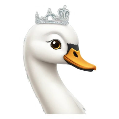 Cute swan wearing a tiara  sticker