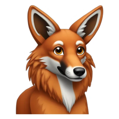 maned wolf at a computer sticker