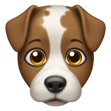 White and Brown dog brown spot over one eye sticker
