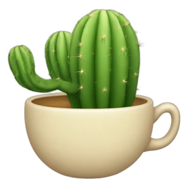 a teacup shaped like a cactus sticker