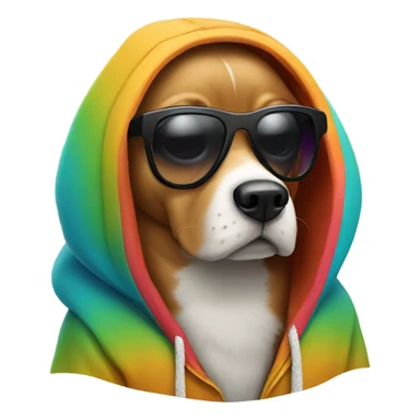 dog wearing a hoodie with sunglasses  sticker