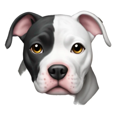 black and white pitbull wrapped up in blankets sticker