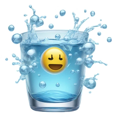 explosion atom in water glass sticker