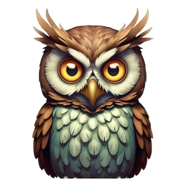 zombie owl portrait, head and shoulders only, ragged feathers, glowing eerie eyes, haunted night creature vibe, 3D cartoon, mobile game icon style, clean background, no text, no watermark
 sticker