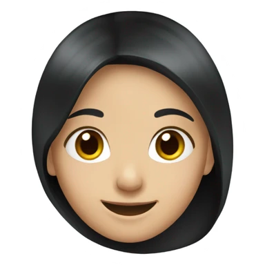 smiling girl with black hair sticker