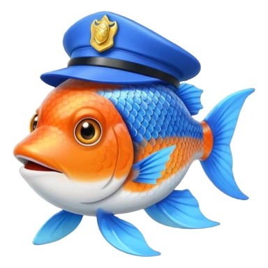 fish with police hat sticker