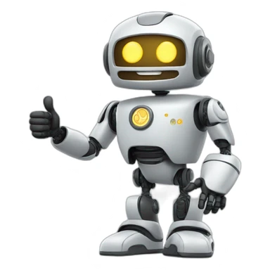 happy robot thumbs up sticker
