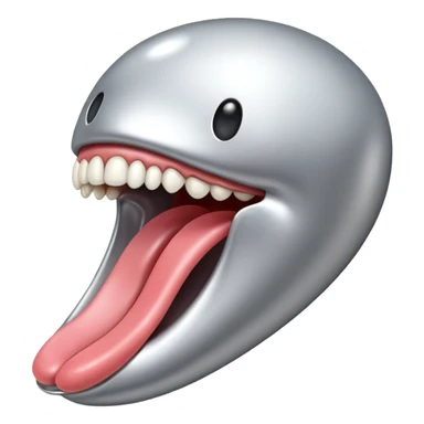 in isolated tongue (no face) made of silver sticker