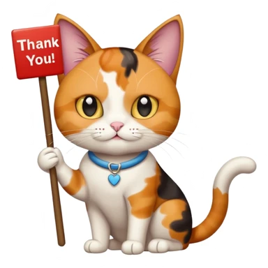 Every different color🐅 cat holding a sign that says thank you! sticker
