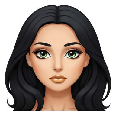  long hair, pretty eyes, pretty makeup, pretty bratz baddie sticker